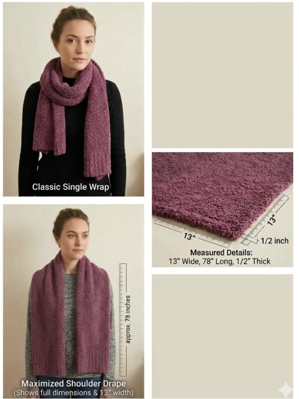 Barefoot Dreams CozyChic Thick Oversized Scarf